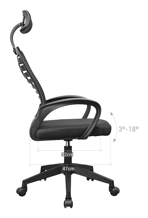 Silla Mgc-Ergo Negro Mars Gaming Reposabrazos/ Pistón De Clase 4/ Peso Máximo 150kg/ Malla Transpirable