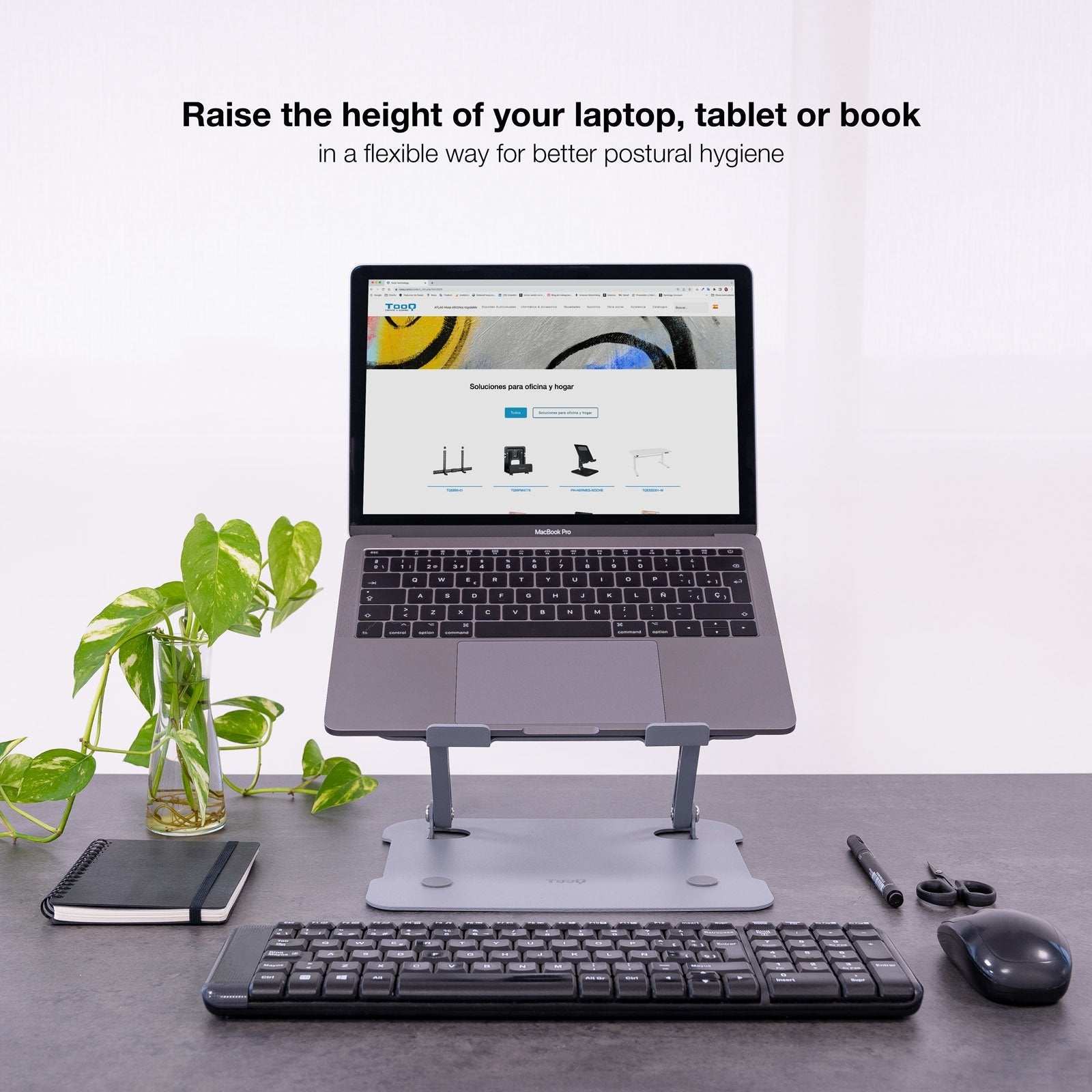 EAN 8433281012837 - TooQ TQLRS0012-AL-G soporte para ordenador portátil Soporte para ordenador portátil y tableta 43,9 cm (17 imagen 5