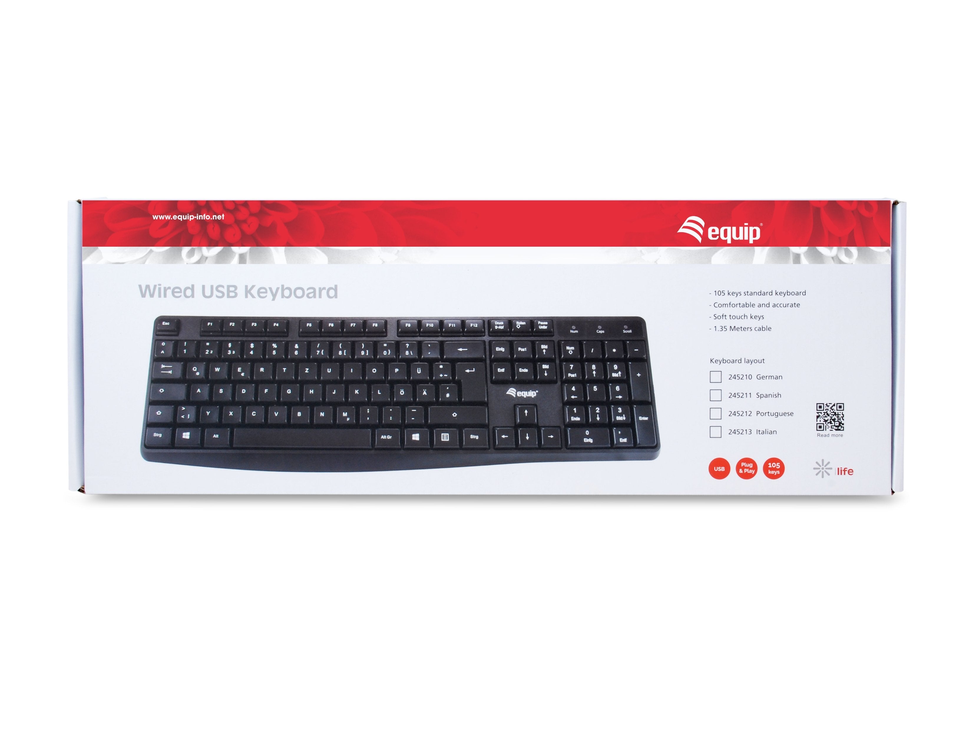 Equip Kabelgebundene Usb Tastatur - Standard - Usb - Qwerty - Schwarz