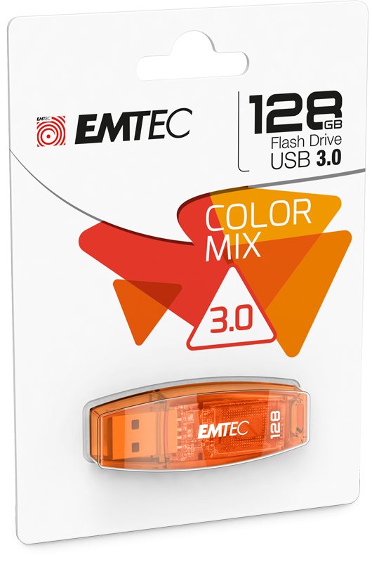Pendrive Emtec Usb-Stick 128gb C410 Usb 2.0 Color Mix Orange