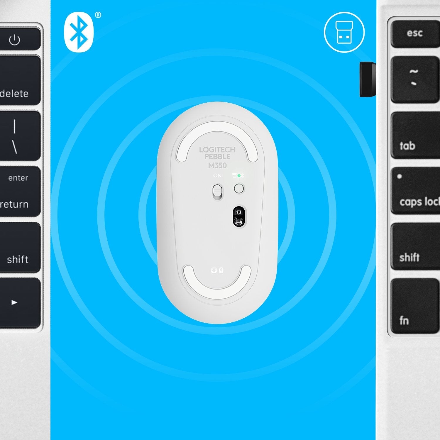 Logitech Pebble M350 Ratón Óptico Inalámbrico Blanco 910-005716