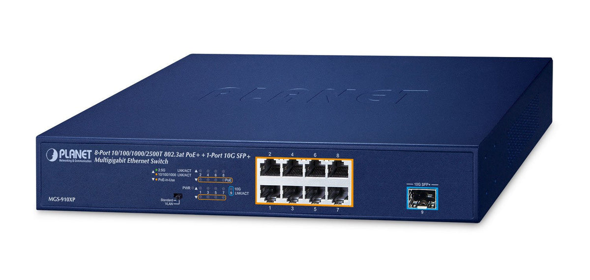 Planet Mgs-910xp Switch No Administrado 2.5g Ethernet (100/1000/2500) Energía Sobre Ethernet (Poe) Azul