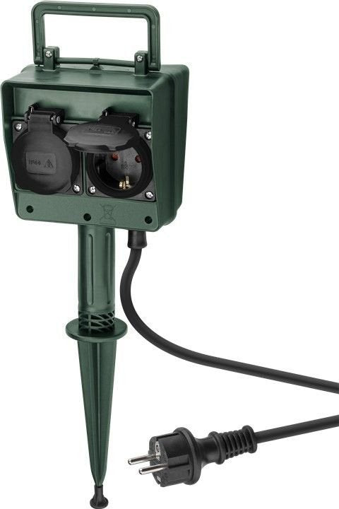 Regleta De 4 Tomas Exterior Ip44 Cable 2m Goobay Con Pica Para Clavar En La Tierra