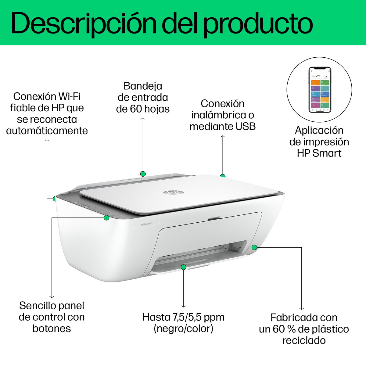 EAN 0196337380028 - HP DeskJet 2820e All-in-One Printer Inyección de tinta térmica A4 4800 x 1200 DPI 7,5 ppm Wifi imagen 5