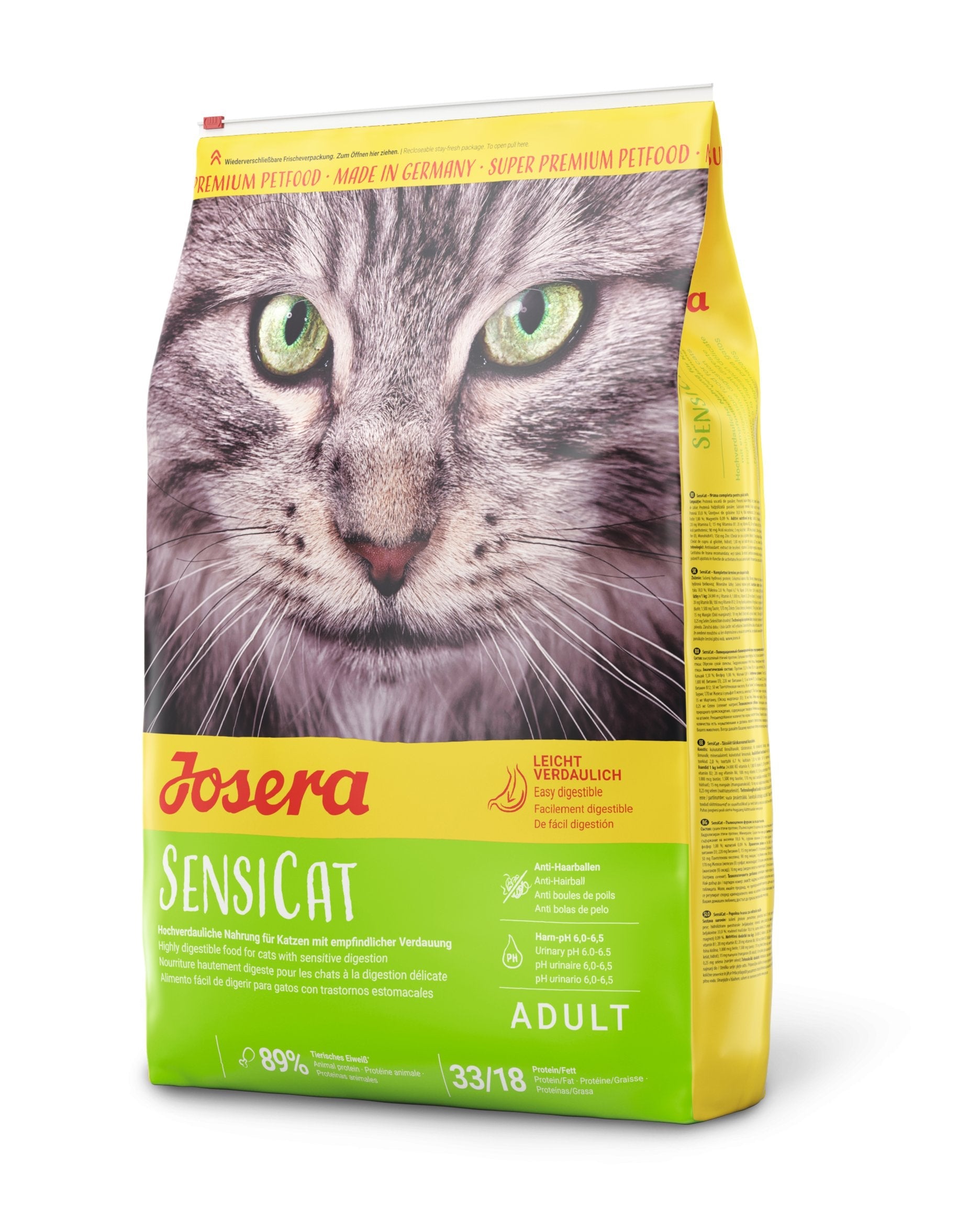 EAN 4032254749219 - Josera SensiCat alimento seco para gatos 10 kg Adulto Maíz, Hígado, Aves, Arroz imagen 1