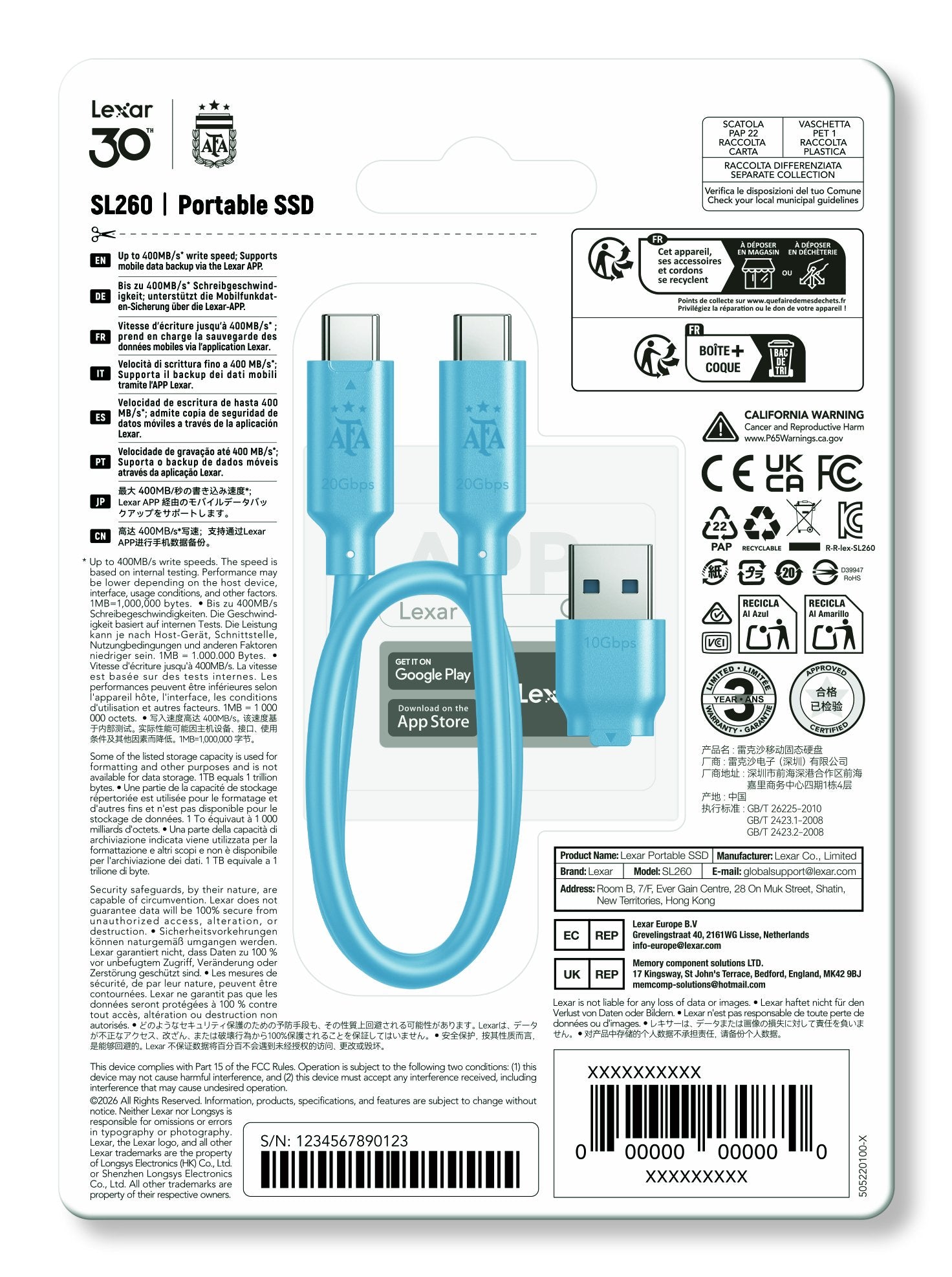 Ssd Usb3.2 512gb Ext./Lsl260x512g-Bnxng Lexar