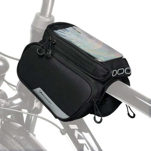 Wozinsky Wbb7bk Bolsa De Bicicleta Para Cuadro + Funda De Teléfono Desmontable Negro