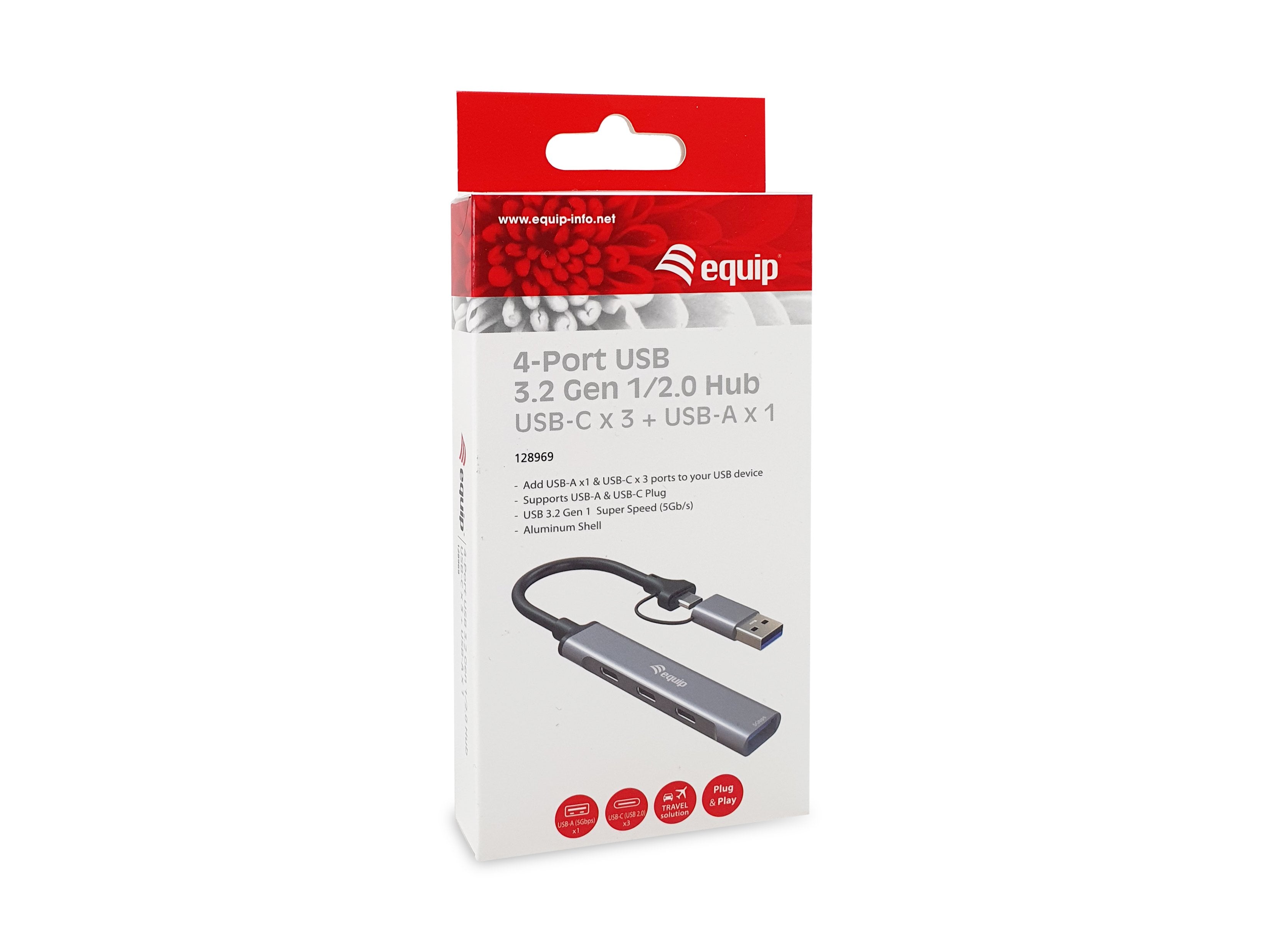 EAN 4015867242964 - Equip 128969 hub de interfaz USB 3.2 Gen 1 (3.1 Gen 1) Type-C 5000 Mbit/s Gris imagen 5