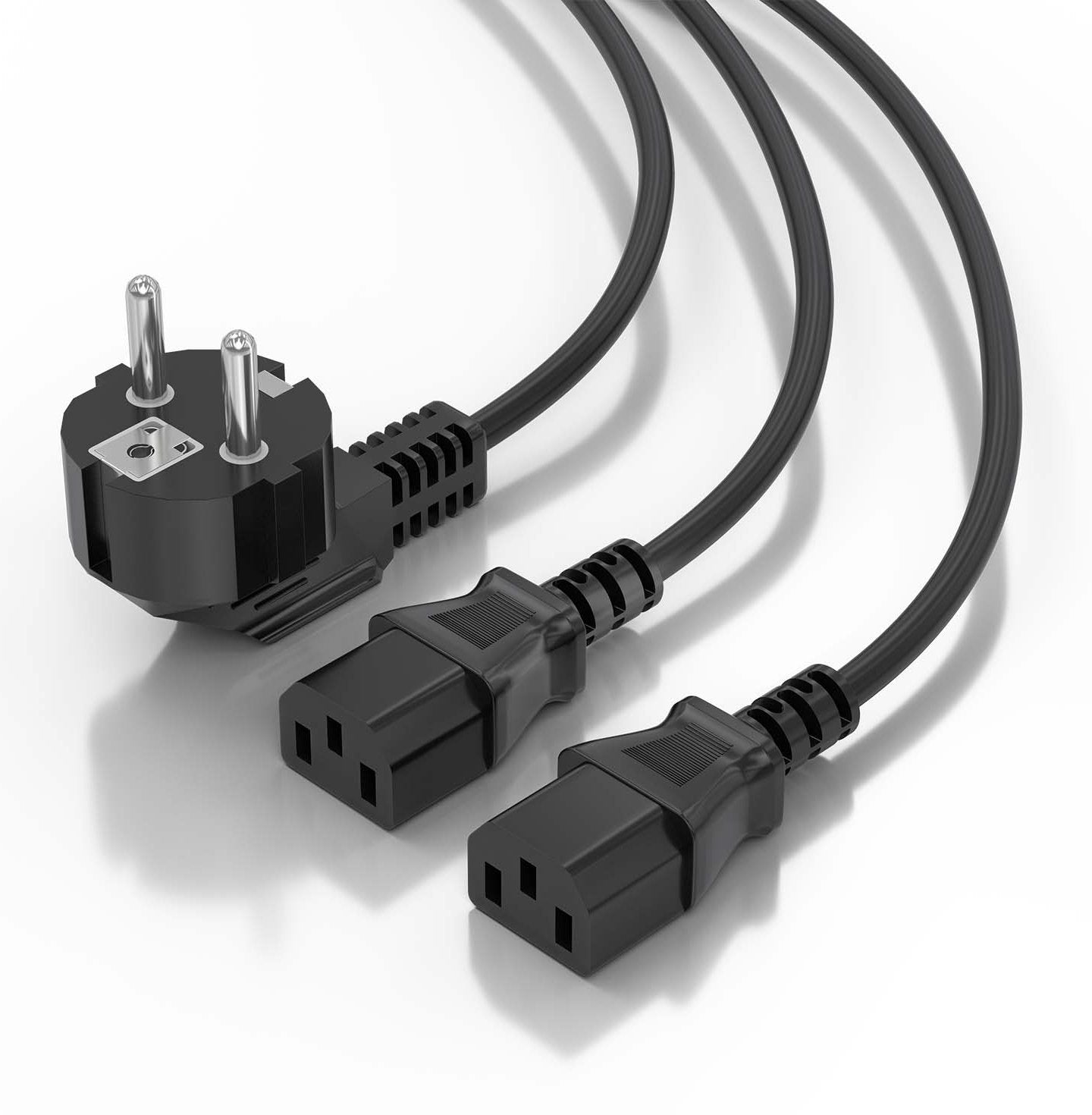 Aisens Cable Alimentacion Cpu, Cee7/M-2xc13/H, Negro, 1.8m