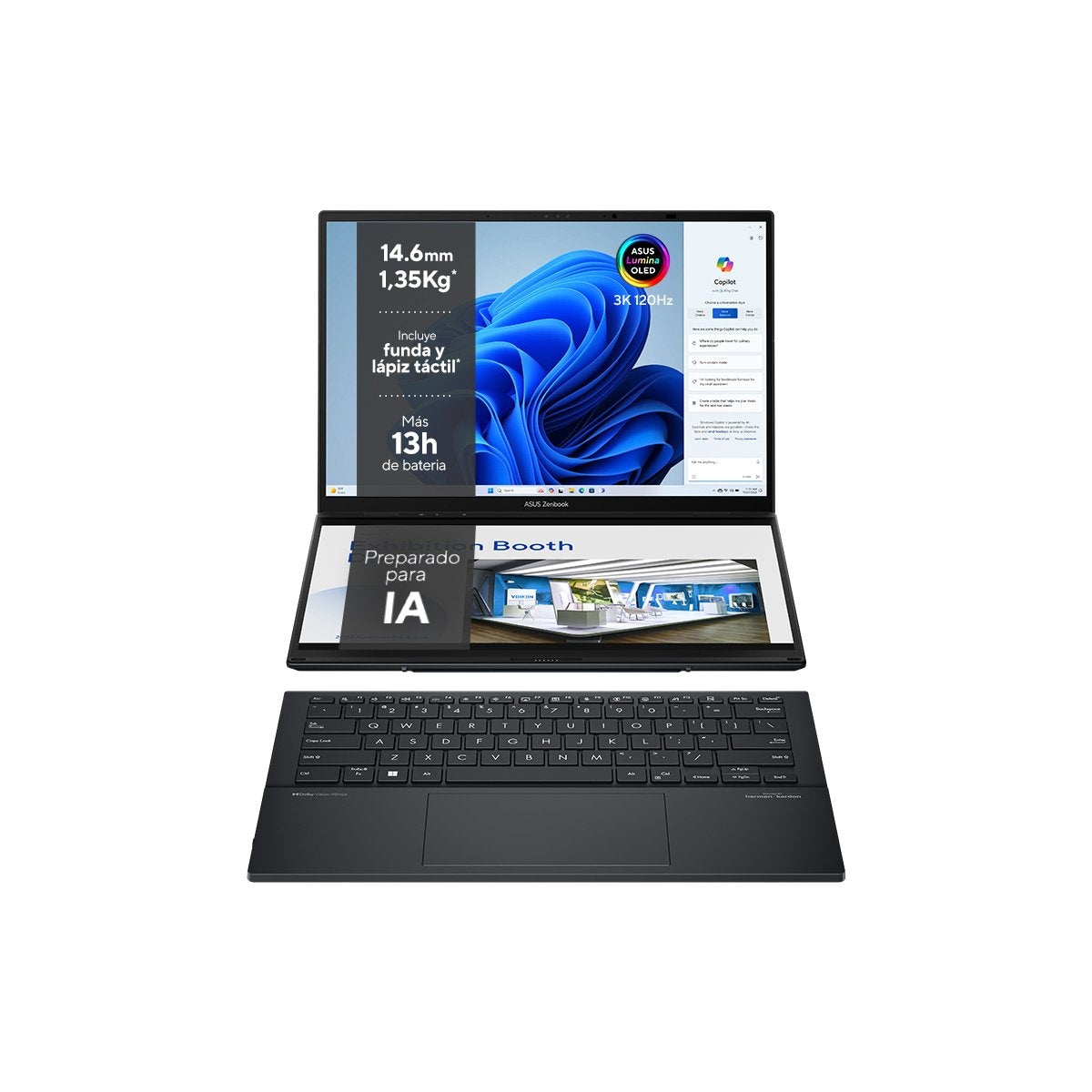 EAN 4711387819678 - ASUS Zenbook Duo UX8406CA-PZ152W Híbrido (2-en-1) 35,6 cm (14") Pantalla táctil WQXGA+ LPDDR5x-SDRAM Wi-F imagen 2