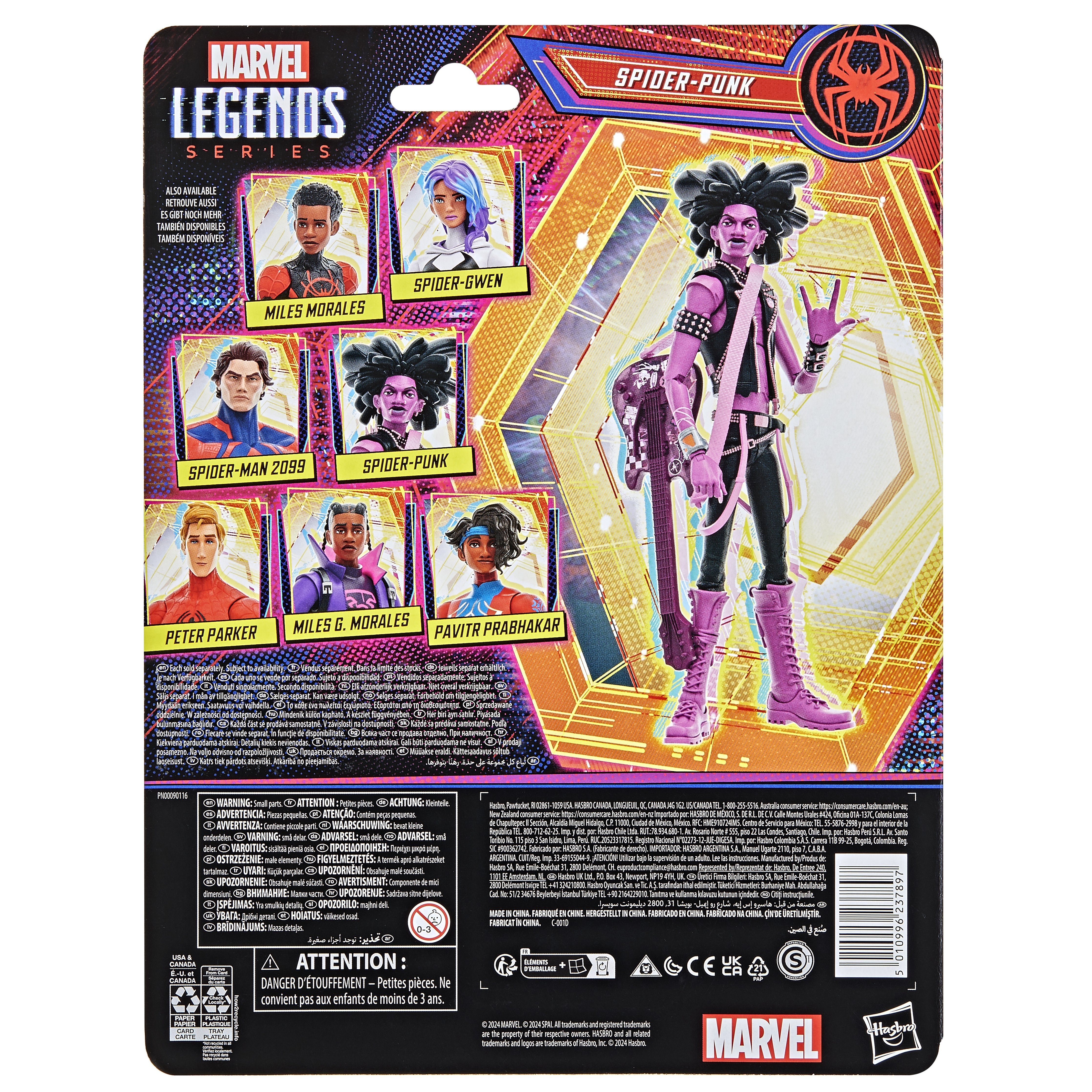 Figura Hasbro Marvel Legends Series Spider Man Across The Spider Verse Miles G. Morales Spider Punk