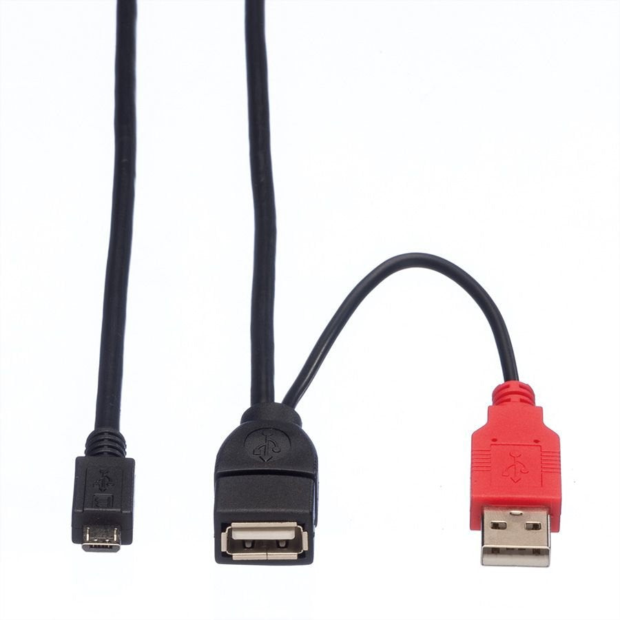 Roline Usb 2.0 Y-Cable 2x Typ A St Bu - Micro B St 1m