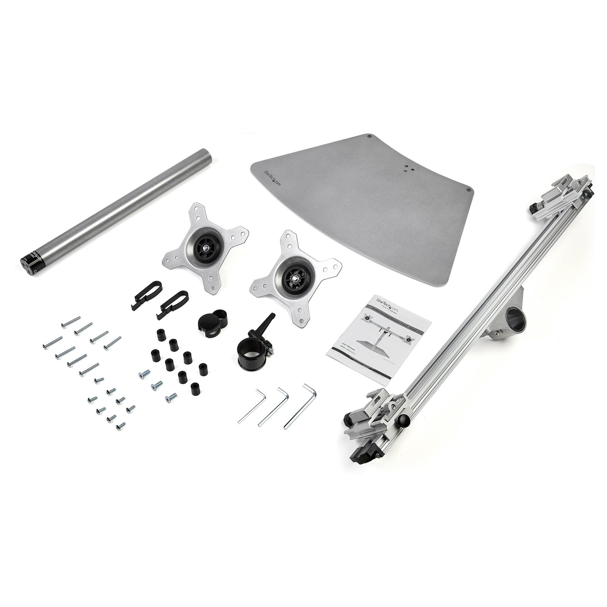 Startech.Com Base Soporte Para 2 Monitores - Horizontal - Color Plata