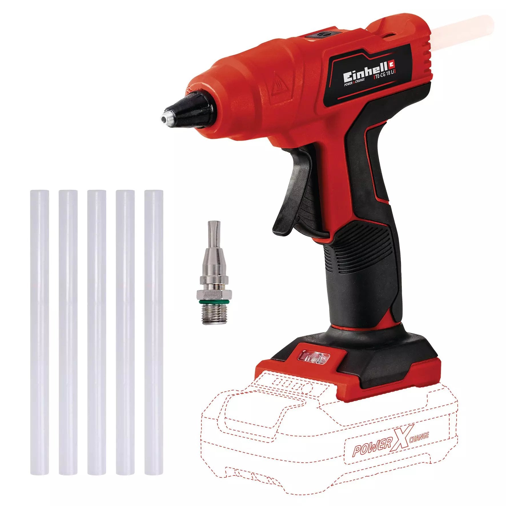 EAN 4006825641202 - Einhell 4522200 pistola y lápiz de silicona caliente Negro, Rojo imagen 2