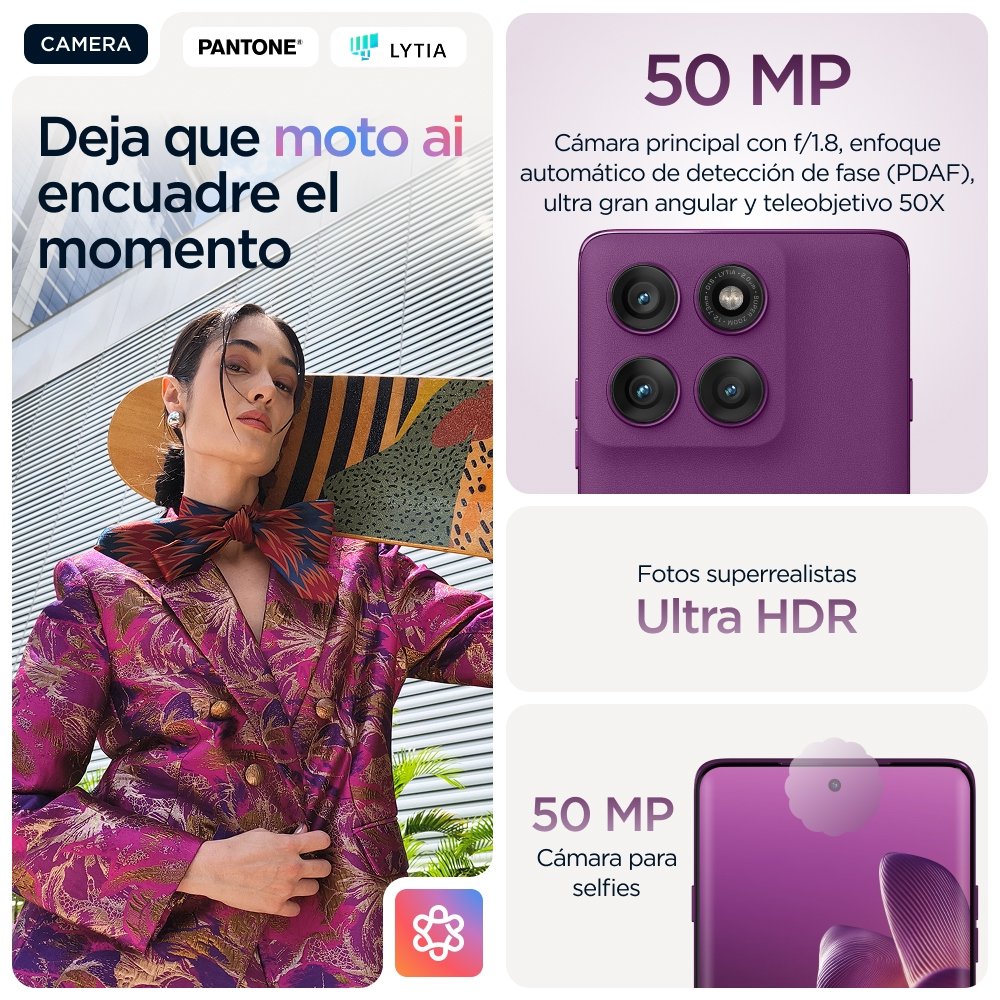 EAN 840023288883 - Motorola edge 60 pro 16,9 cm (6.67") SIM doble Android 15 5G USB Tipo C 12 GB 512 GB 6000 mAh Púrpura imagen 15