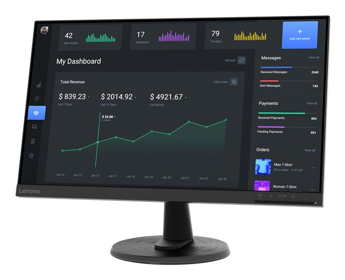 Monitor Lenovo D24-40 24" Fullhd Va, 75hz, 4ms, Hdmi, Vga Freesync Negro