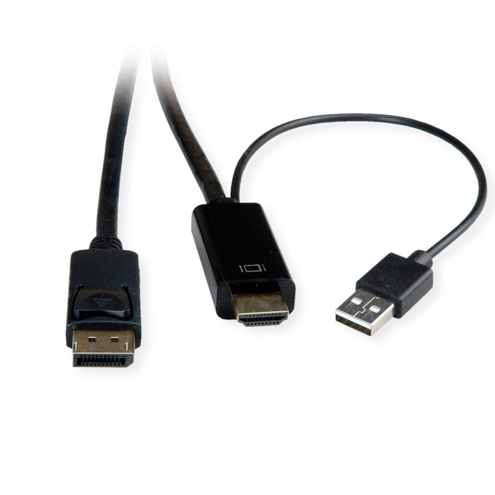 EAN 7630049619494 - ROLINE 11.04.5992 adaptador de cable de vídeo 2 m HDMI + USB DisplayPort Negro imagen 2