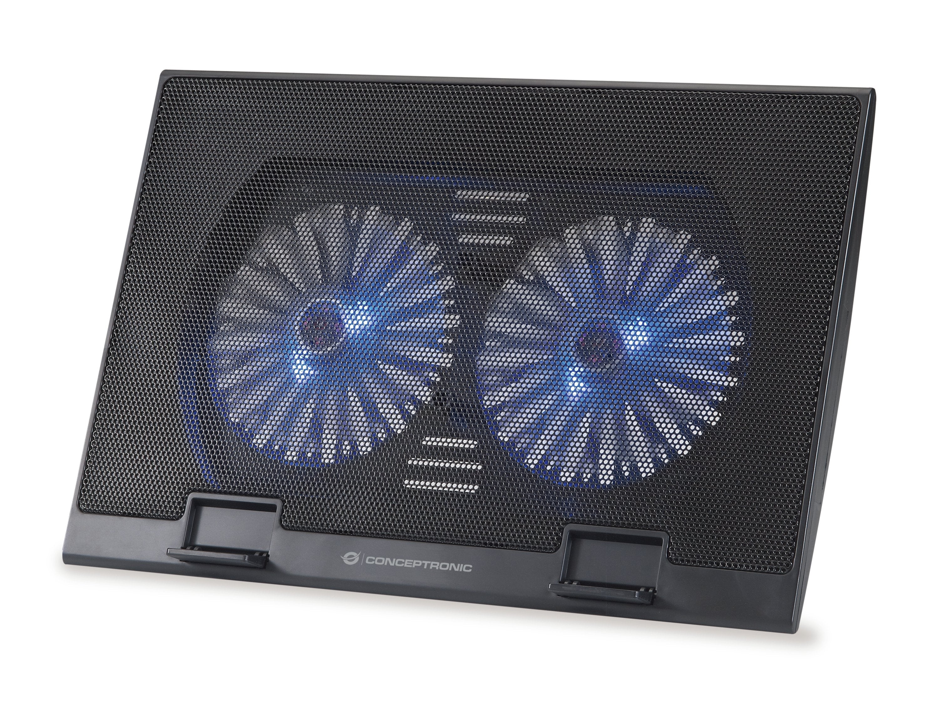 Base Refrigeracion Para Portatiles Conceptronic 2 Ventiladores 125mm Hasta 17