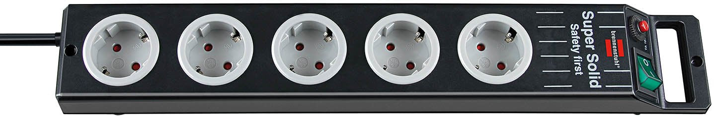 Brennenstuhl 1153380115 Base Múltiple 2,5 M 5 Salidas Ac Negro, Gris