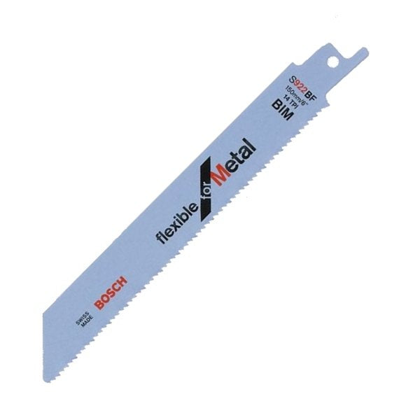 Hoja De Sierra De Sable Bosch S 922 Bf Flexible Para Metal, 150 Mm 5 Piezas