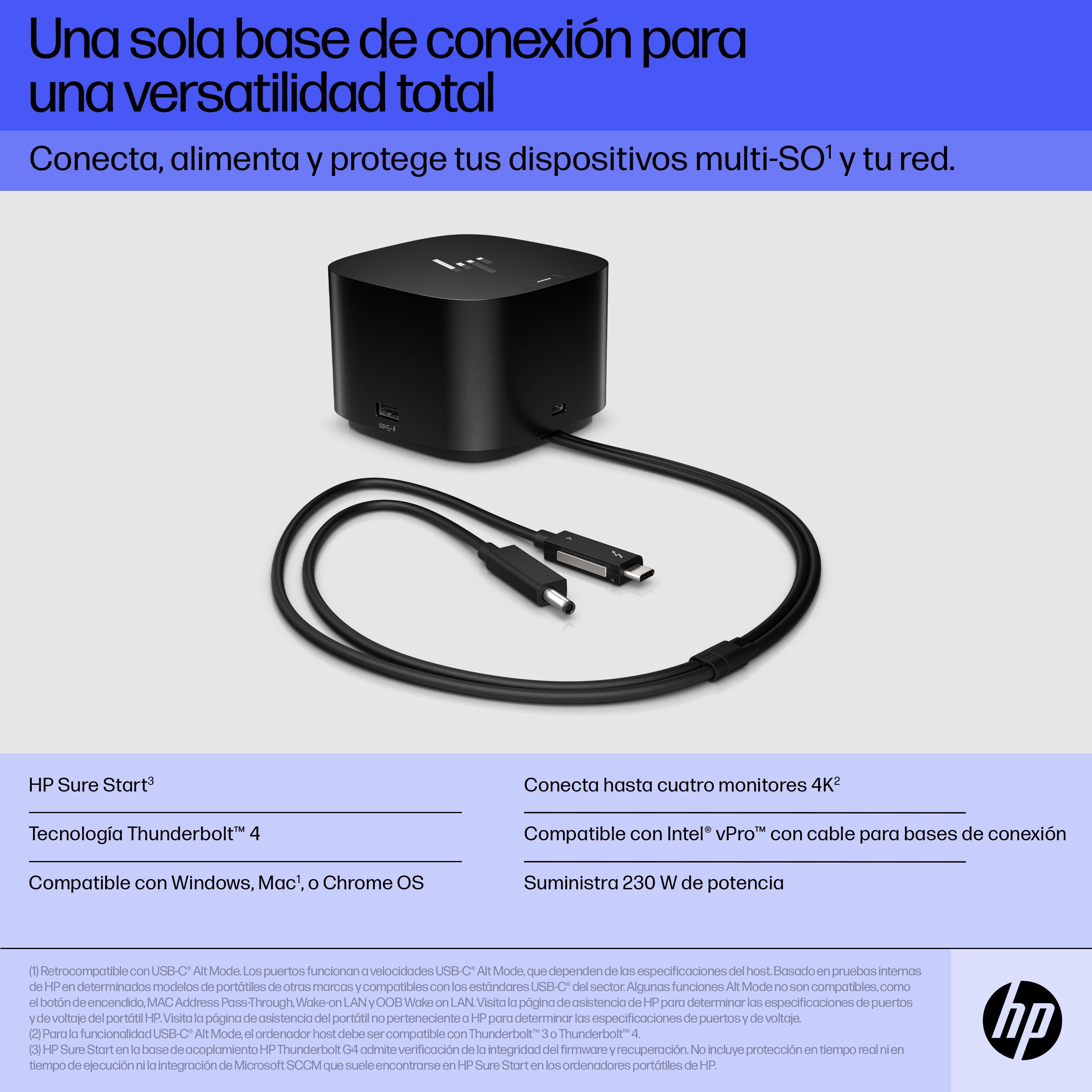 EAN 5715063010839 - HP Thunderbolt 280W G4 Dock w/Combo Cable Alámbrico Thunderbolt 4 Negro imagen 7
