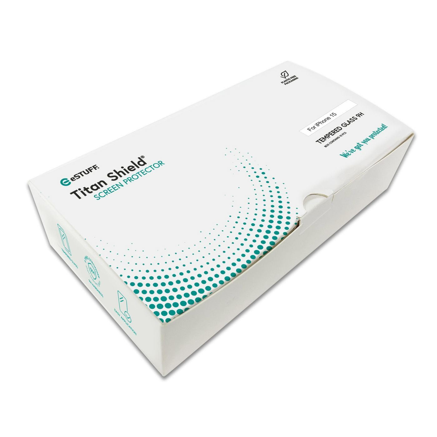 Cover For Infinite Apple Iphone 15 - Black Full Cover Titan - Shield. 10 Pcs Tempered Glass Screen Protector