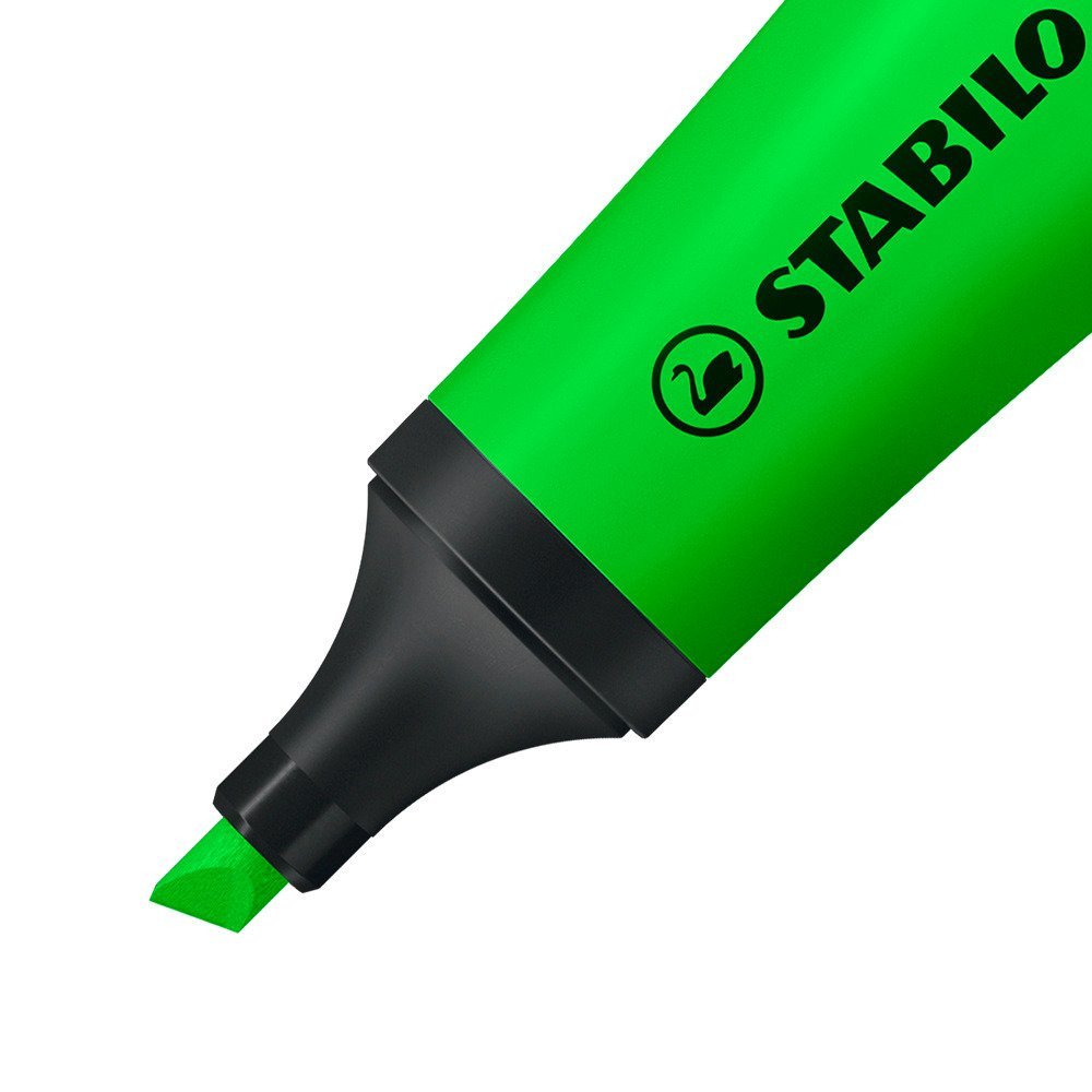 Marcador Fluorescente Stabilo Neón Verde Tecnología Anti-Secado 2 Anchos De Trazo (2+5mm)