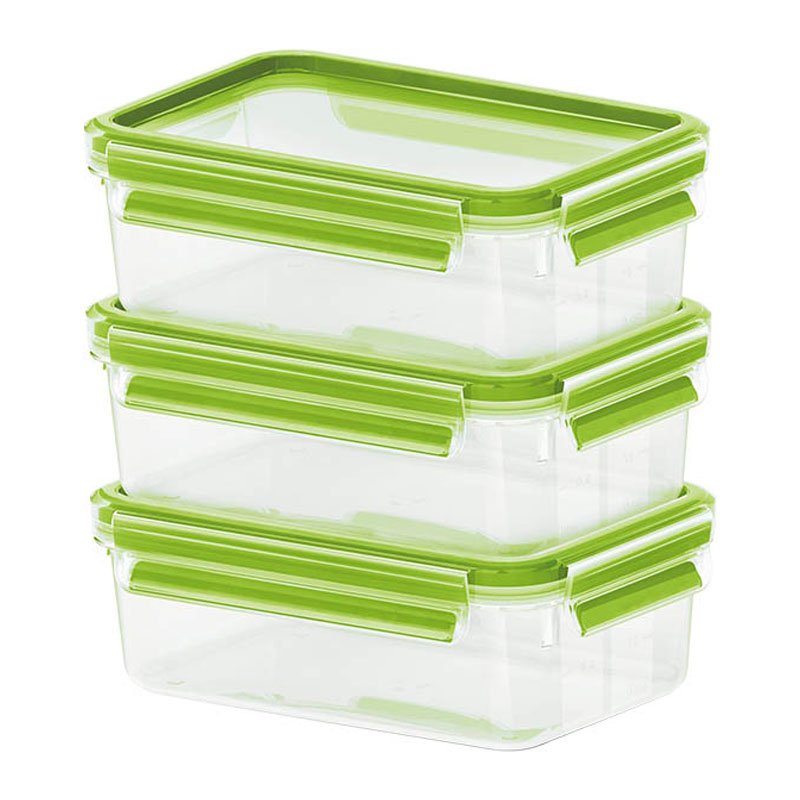 Emsa Clip Para Alimentos Y Cierre 515583 Transparente/Verde 0,55l 3p Set