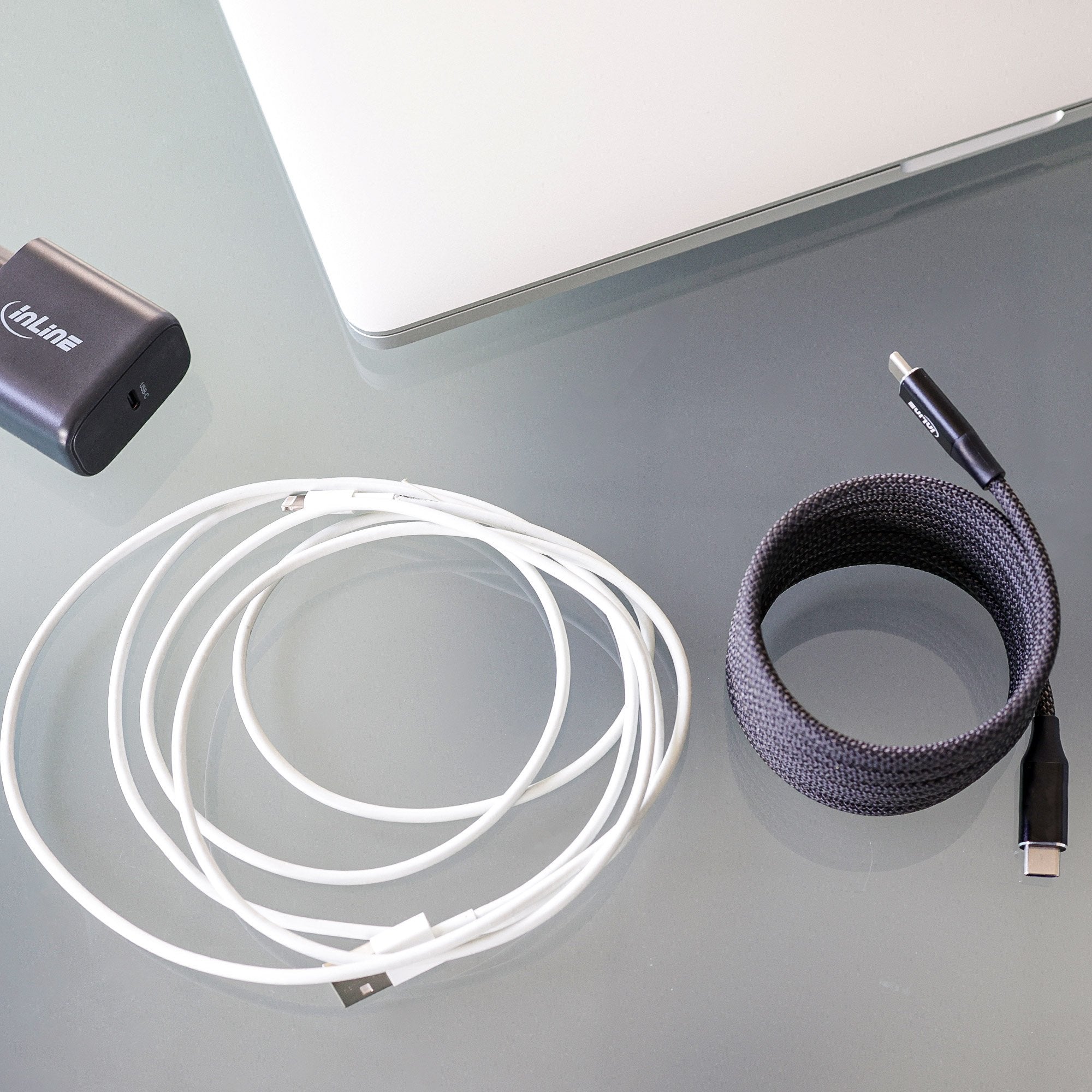 Inline® Magnetic Usb-C Cable, Usb-C Male/Male, 100w, Black, 1m