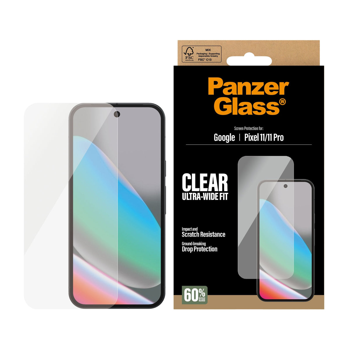 Panzerglass Screen Protector Google Pixel 11/11 Pro Ultra-Wide Fit