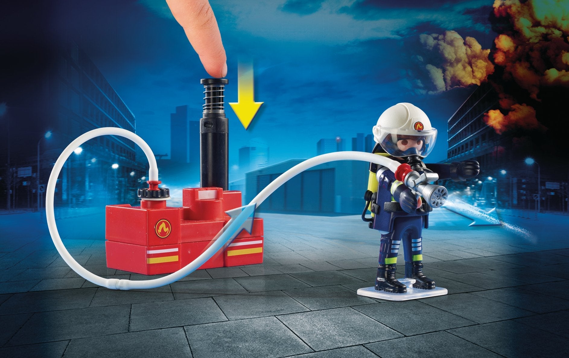 Playmobil Ciudad Accion - Bomberos Con Bomba De Agua