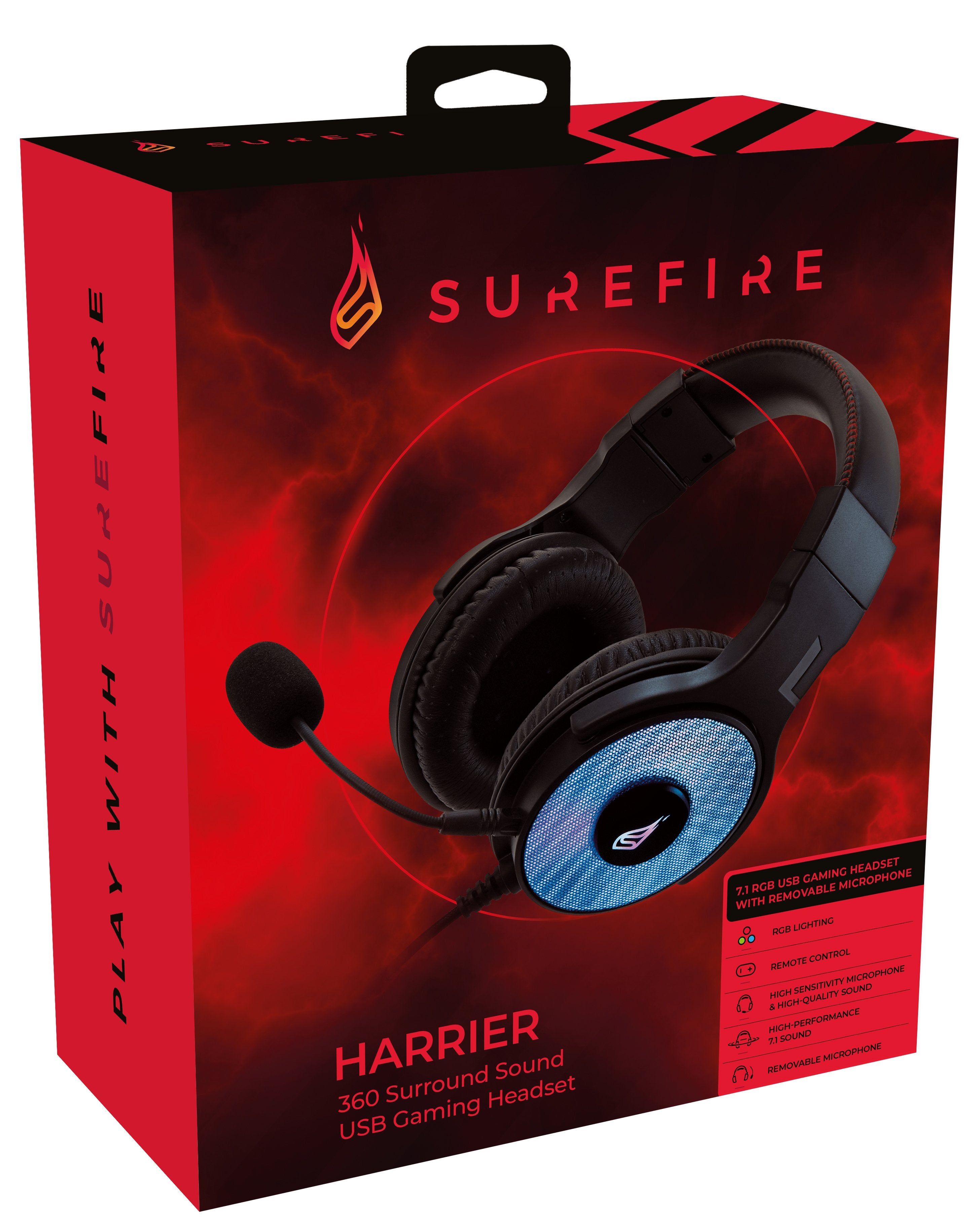 EAN 0023942488224 - SureFire Harrier 360 Auriculares Alámbrico Diadema Juego USB tipo A Carbono imagen 9