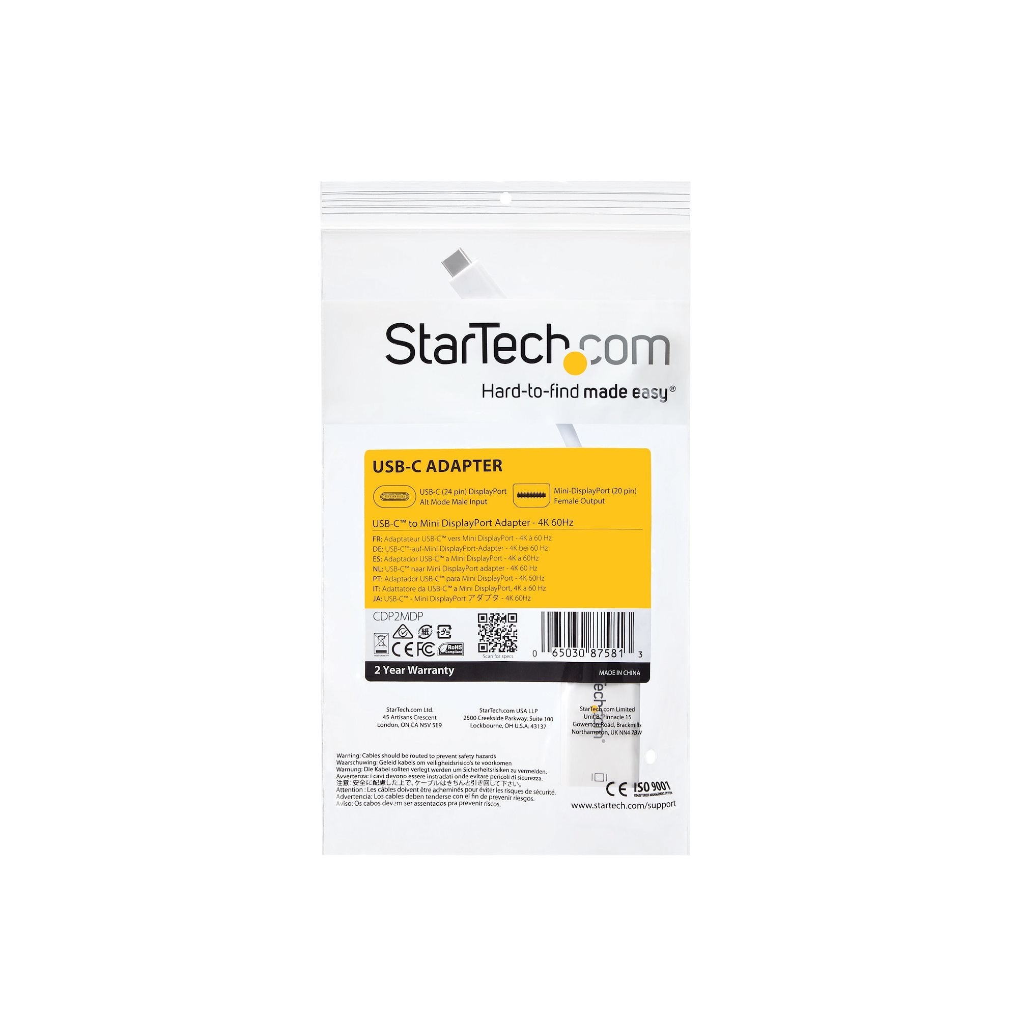 Startech Adaptador Usb-C A Mini Displayport Blanco