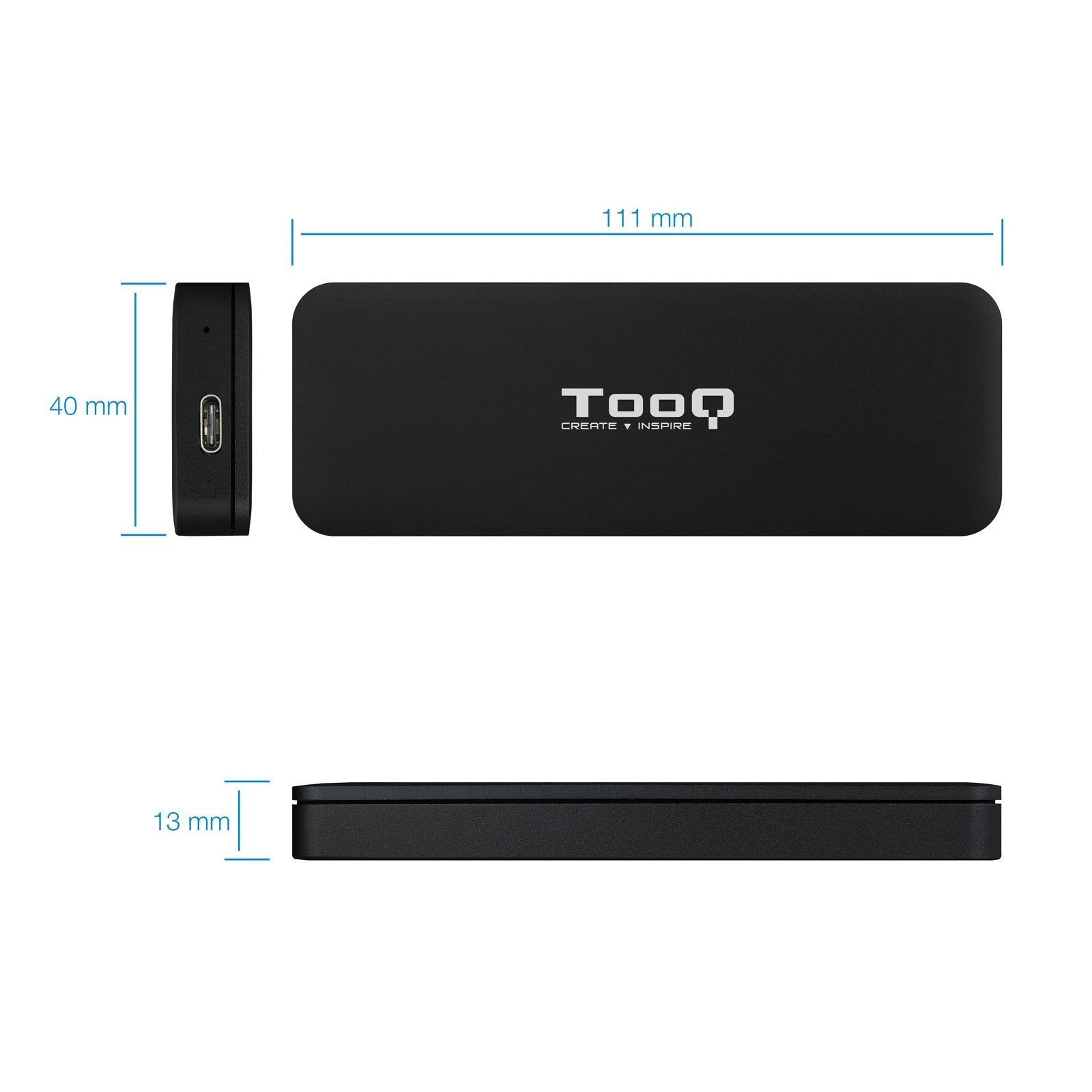 Tooq Carcasa Externa Ssd M2 Nvme Pcie Usb-C - Negro