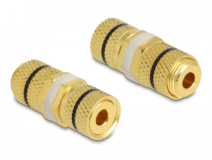 Delock Audio Adapter Polklemme Zu Polklemme Zum Einbau, Farbring Schwarz