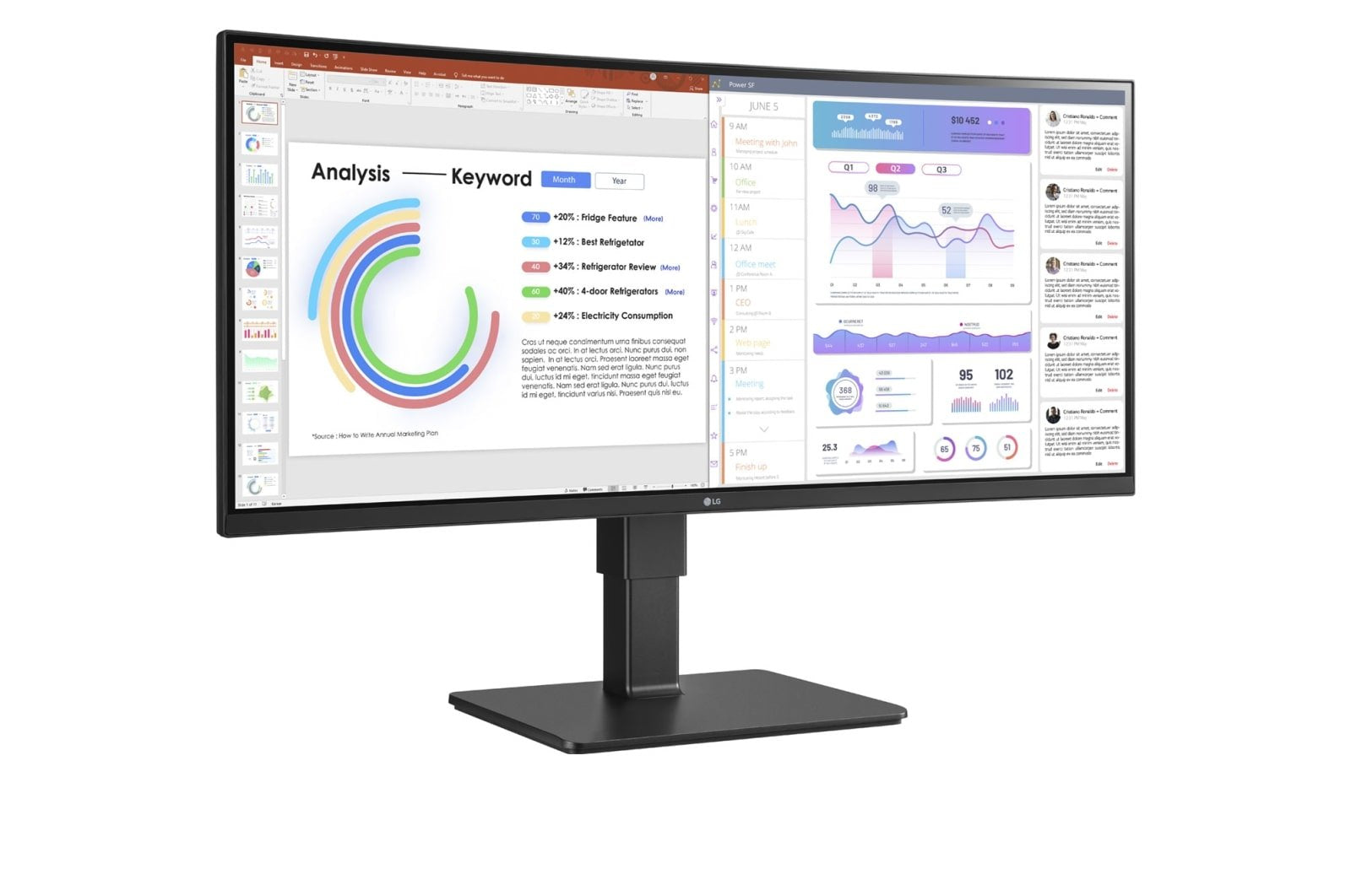 Monitor Lg 34" 34bq77qb-B Ultrawide Dp Hdmi Usb Ips 21:9 Negro