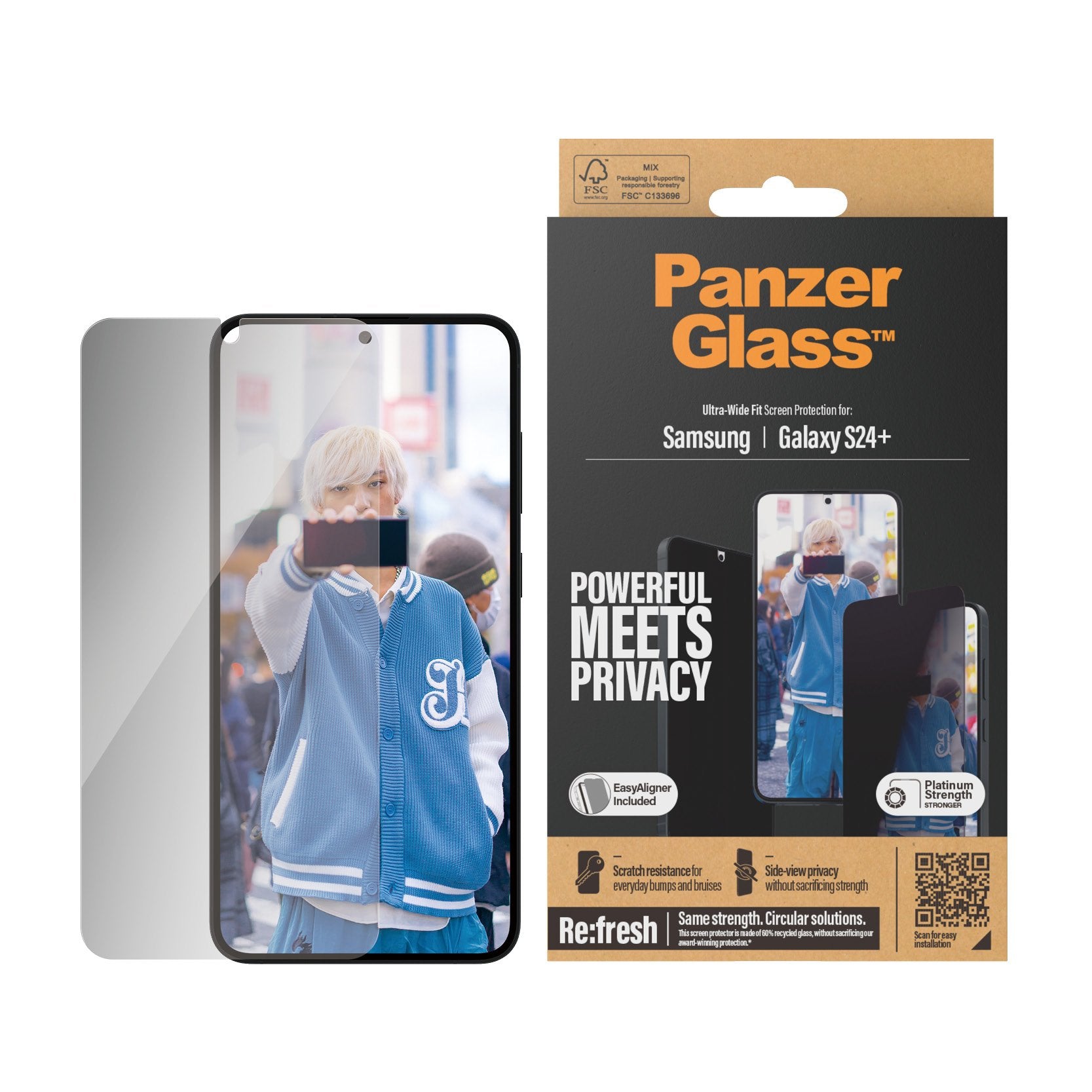 EAN 5711724173516 - PanzerGlass ® Privacy Screen Protector Samsung Galaxy S24+ | Ultra-Wide Fit w. EasyAligner Protector de p imagen 2