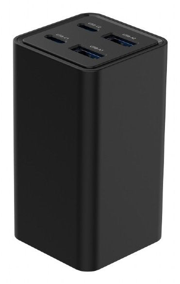 Cargador Universal 65w Gan 2xusb-A 2xusb-C Carga Rápida Negro