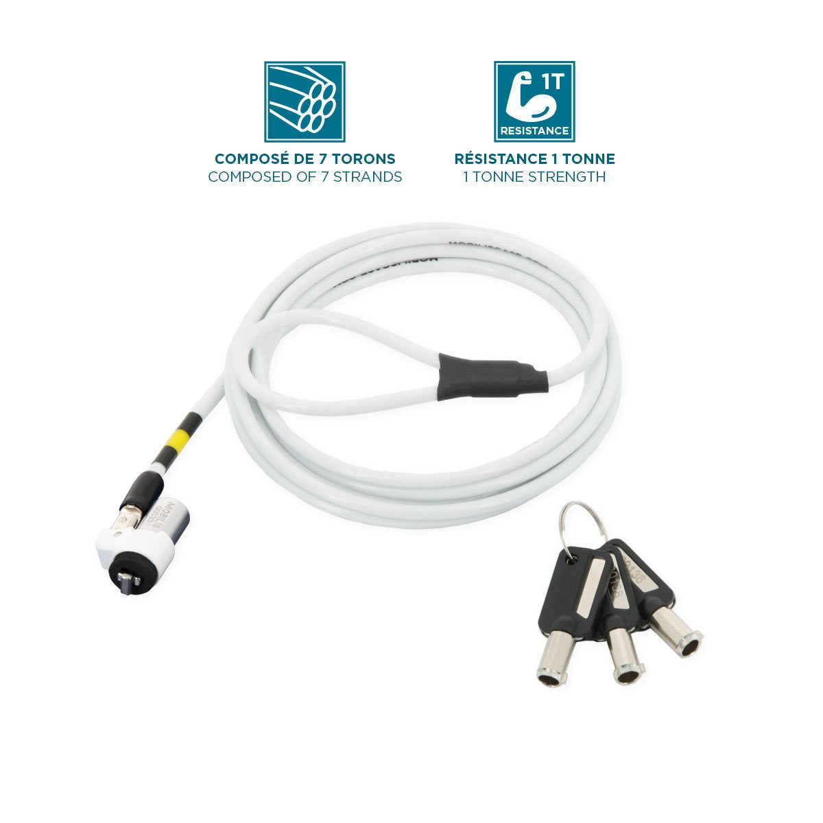 EAN 3700992523767 - Mobilis 001325 cable antirrobo Blanco 1,8 m imagen 2