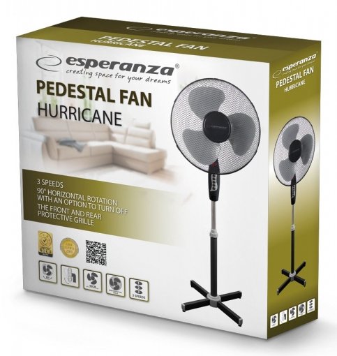 EAN 5901299914274 - Esperanza EHF001KE ventilador Negro, Cromo imagen 3