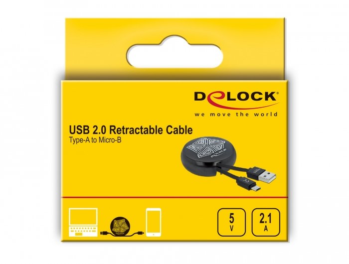 Delock Usb 2.0 Aufrollcable Typ-A Zu Lightning 8 Pin Weiss Ros