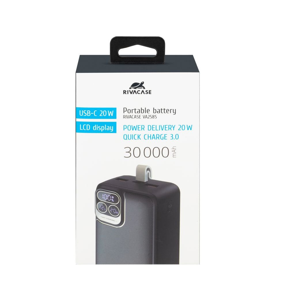Rivacase Powerbank Va2585 30000mah Qc/Pd/Lcd 20w