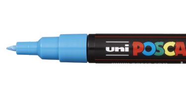 Posca Marcador Pc-1m No Permanente Punta Fina 0.7mm Azul Claro