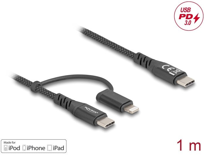 EAN 4043619811700 - DeLOCK 81170 cable USB USB 2.0 1 m USB C USB C/Lightning Negro imagen 3