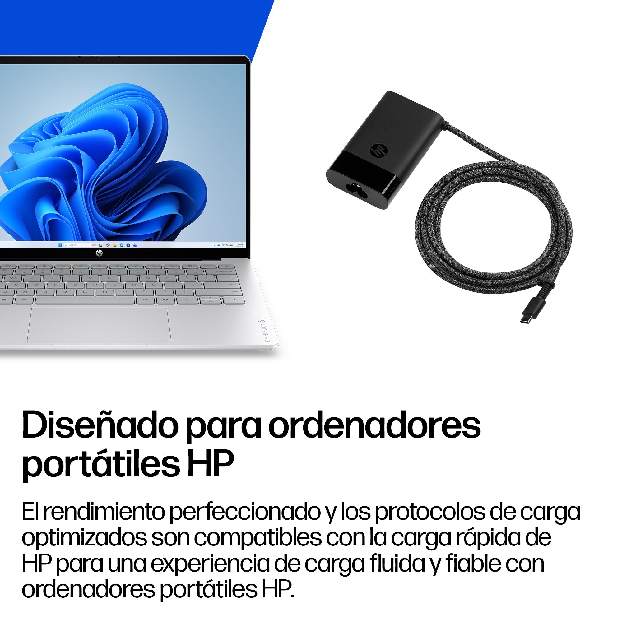 EAN 198122961122 - HP 65W USB-C Laptop Charger adaptador e inversor de corriente Interior Negro imagen 5