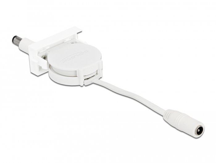 Delock Easy 45 Modul Power Ausrollcable Dc 5,5 X 2,1 Mm Buchse Stecker Weiss