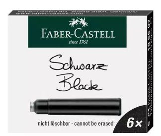 Faber Castell Estuche 6 Cartuchos De Tinta Estándar Negro
