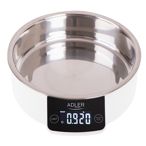 Báscula De Cocina Adler Ad 3166 Con Cuenco, Blanco