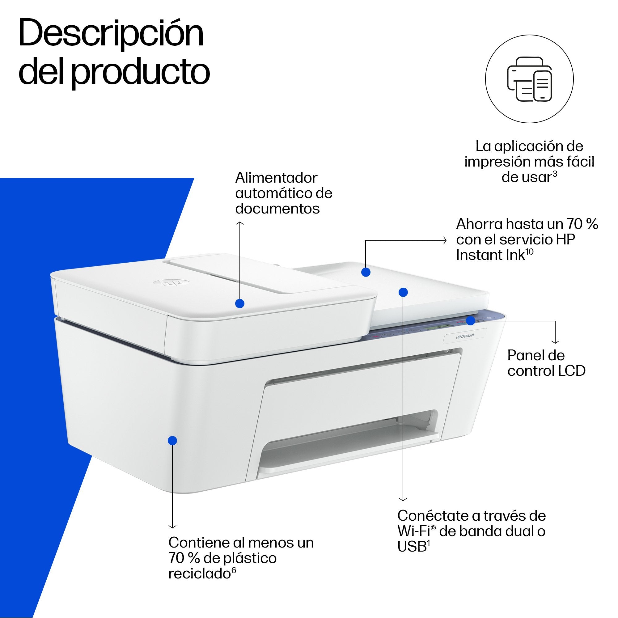 EAN 0198828789709 - HP DeskJet 4322 Inyección de tinta térmica A4 4800 x 1200 DPI 8,5 ppm Wifi imagen 4