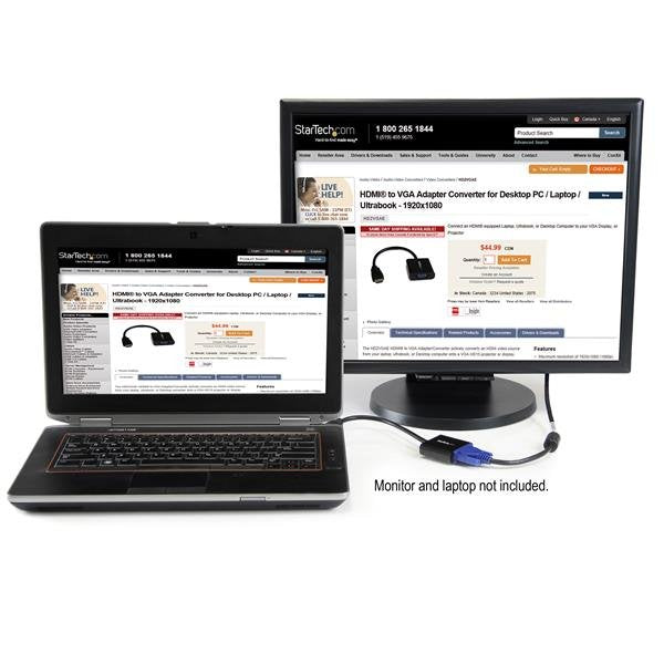 EAN 0065030850926 - StarTech.com HD2VGAE2 adaptador de cable de vídeo Negro imagen 5